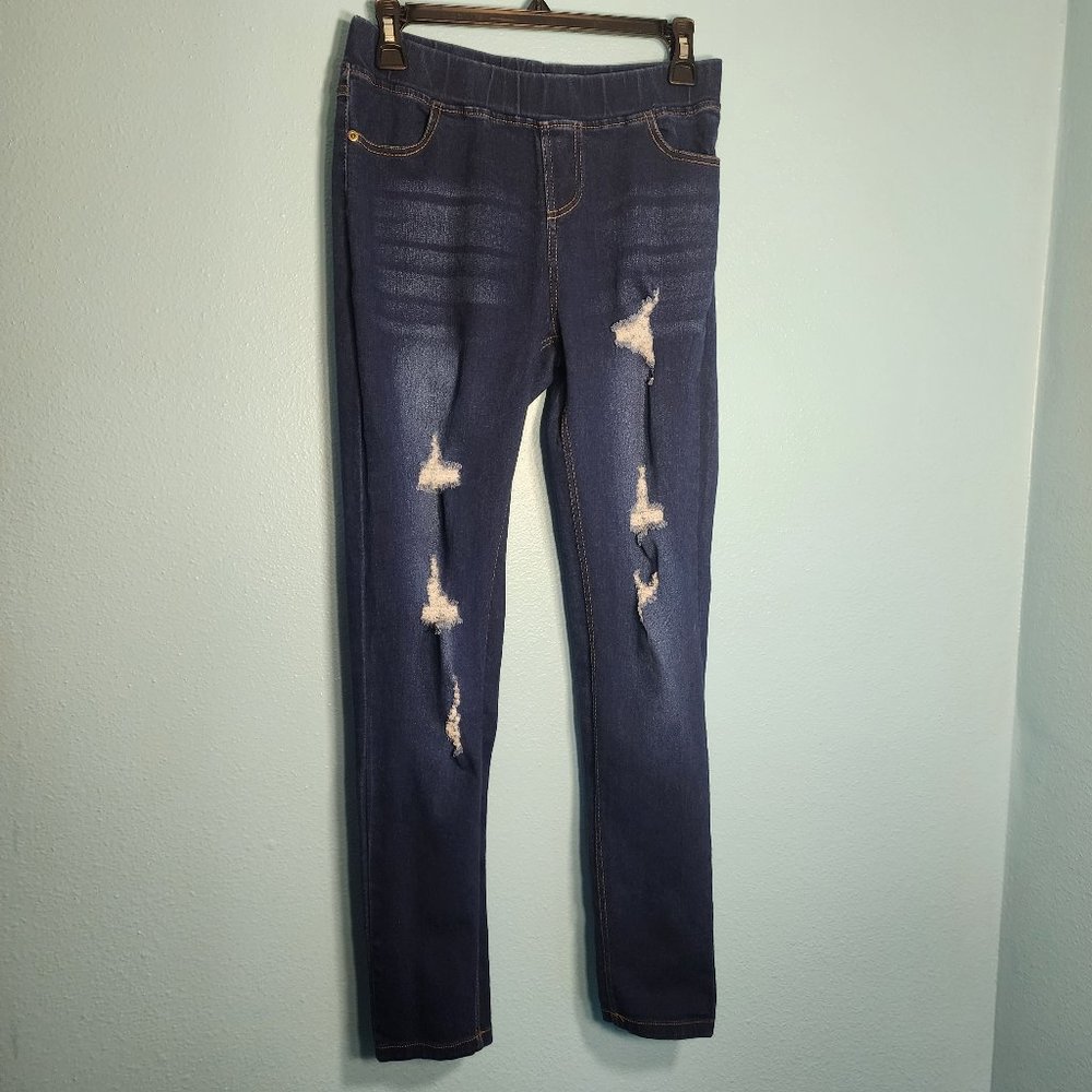 Jvini distressed jean jeggings size Medium EUC